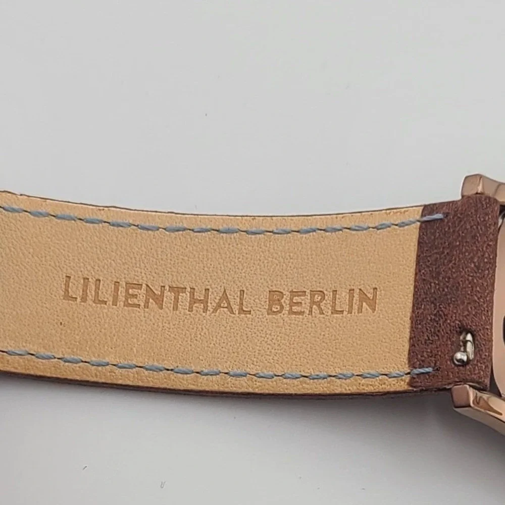 Lilienthal Berlin L1 Watch Bronze Case Black Dial Brown Italian Leather Strap